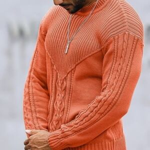Men's Pullover Long Sleeve Crewneck Knitted Sweater